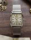 Vintage Seiko Quartz Tank Watch Silver Dial Men's Japan Made