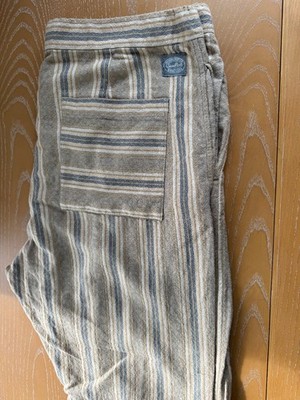 Snow Peak Cotton Linen Dobby Stripe Easy Pants - Brown_Stripe / XL × 1
