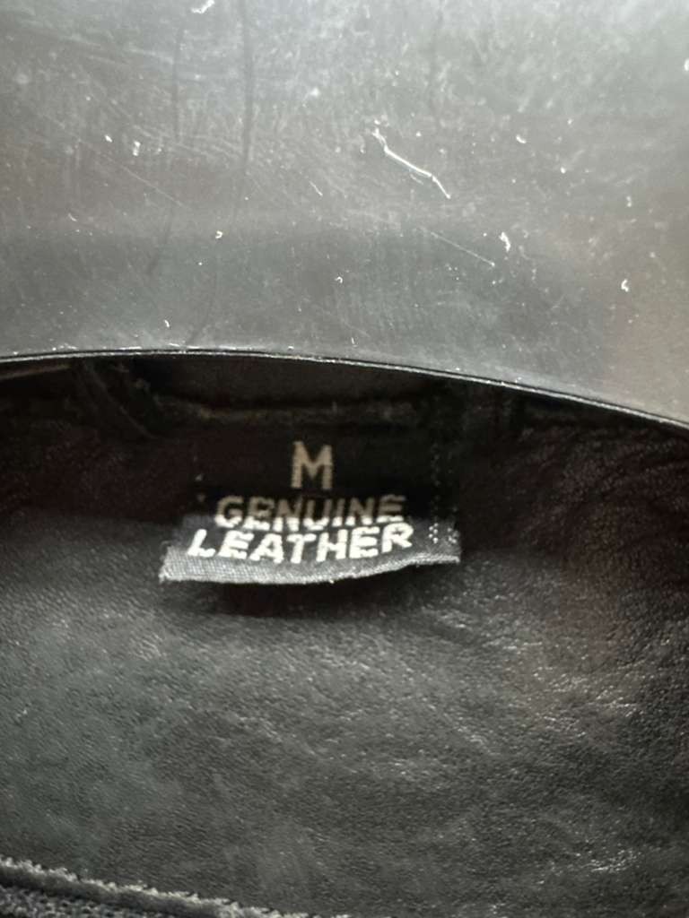 Genuine Leather Collared Full Zip Motorcycle Bike… - image 9