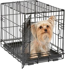 MidWest Homes Pets 18-Inch iCrate Tiny Breeds Up to 10 lbs Double Door Folding