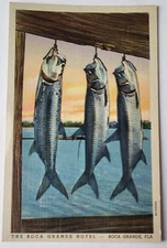 RARE VTG 1939 ADVERTISING PC THE BOCA GRANDE HOTEL FL FINEST TARPON FISHING