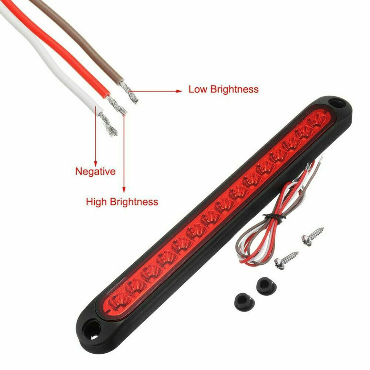 10" 15 LED Red Sealed Trailer Truck RV Stop Tail Brake Turn Signal