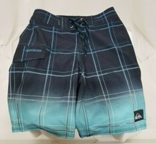 QUICKSILVER BIG BOYS ELECTRIC BOARD SHORT SWIM TRUNKS BLUE BLACK SZ 24 50