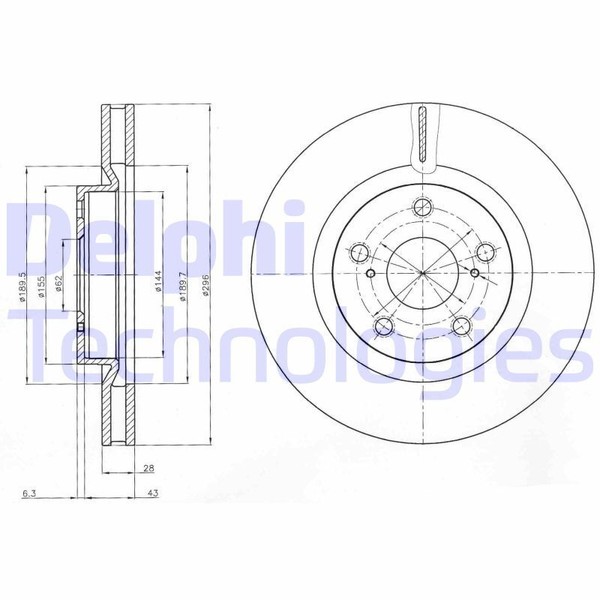2X Delphi BG4114C Bremsscheibe FüR Toyota-image