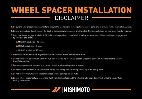 Mishimoto Wheel Spacers, 5X114.3, 1.20" Thick, Fits Ford Mustang/Explorer, Black - Picture 5 of 5