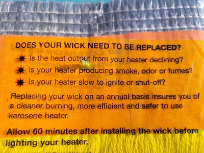 DURA HEAT DH1051 *TWO* KEROSENE HEATER WICKS, IGNITER u0026amp; WICK CLEAN  BRUSH u0026amp; GUIDE | eBay