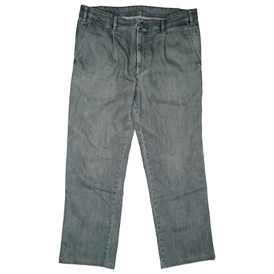walbusch mens jeans trousers chino stretch straight size XL 26 W38 L30 used grey top