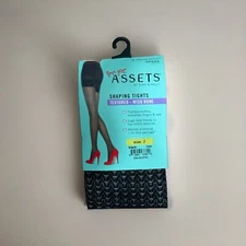 Love Your Assets Sara Blakely Shaping Tights Textured Wish Bone Size 2 Black