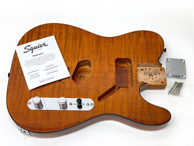 TINY CRACKS! Fender Squier TELE BODY Flame Maple Top FMT Mocha TINY CRACKS! Fender Squier TELE BODY Flame Maple Top FMT Mocha