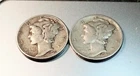 1942 and 1945 Silver Winged Liberty Dimes Mercury US Coins