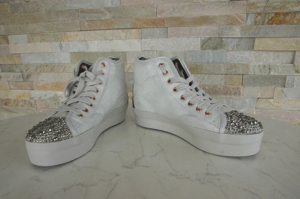 Alexander Smith London Tg. 41 High Top Sneakers Borchie Scarpe Nuovo Origin. - Immagine 3 di 4