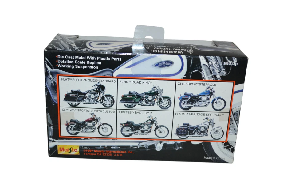 Harley Davidson XLH Sportster 1200 Evolution motocicleta 1:18 diecast 1997 Maisto Foto 2 de 4