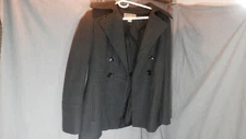 Michael Kors Unisex Jacket Coat Gray Wool Nylon Double Breast Pockets Size Small