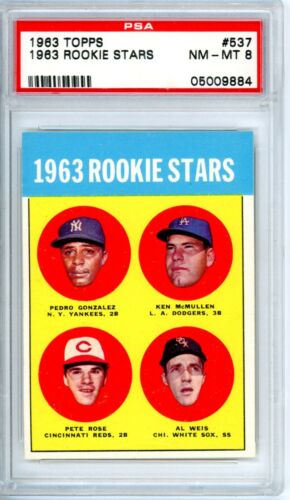 1963 Topps Pete Rose 537 PSA 8 Reds 11422