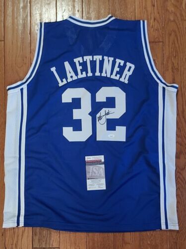 Christian Laettner Signed Autographed Duke Custom  Jersey XL JSA - Picture 1 of 3