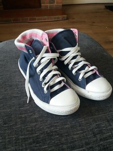 white high top converse size 5