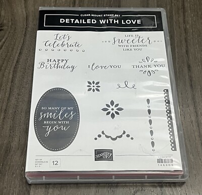 Stampin Up Detailed with Love Clear Mount Stamp Set of 12 Unmounted ...