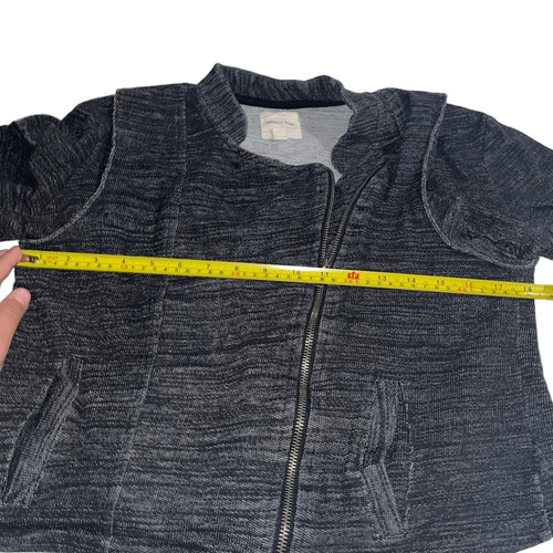 Silence + Noise Heathered Charcoal Grey Moto Style Bomber Jacket - Size Large - Picture 7 of 8