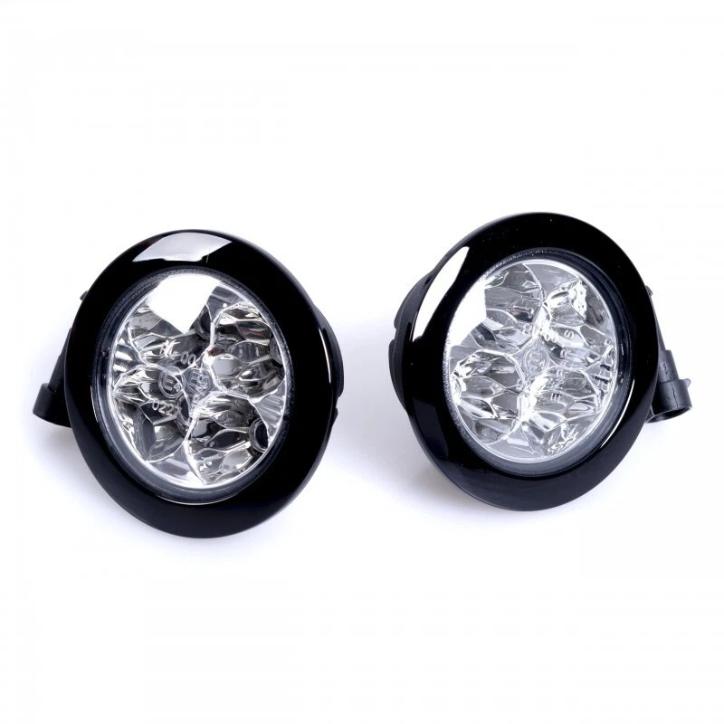 Luce di marcia diurna LED rotonda Ø70 mm DRL universale 6000K R87 e certificazione elettronica diodo OSRAM - Immagine 3 di 4