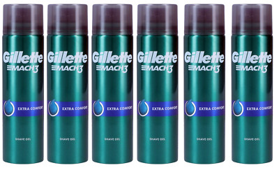 6x Gillette Mach3 Extra Comfort Rasiergel Sensitive für Empfindliche Haut,200ml