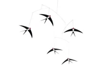 Flensted Swallow Five Bird Hanging Modern Mobile Art Decor Danish