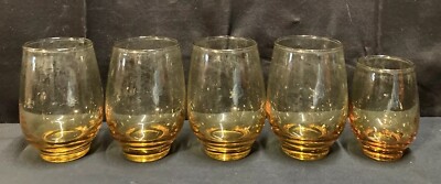 Libbey Amber Gold Juice Bar Glasses Set of 5