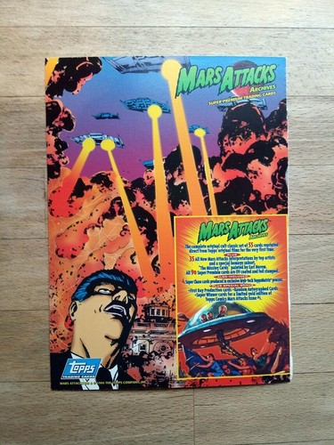 Topps Mars Attacks Archives promo preview advert uncut trading card 1994 - Picture 2 of 2