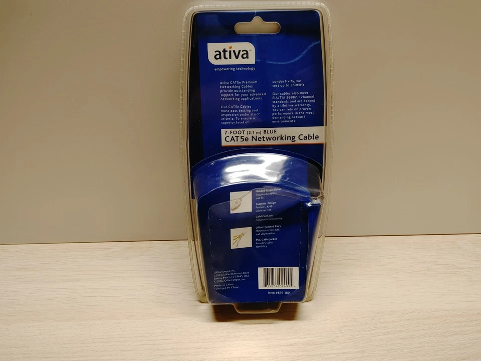 Cable Ethernet de red CAT5e de 7 pies RJ45 macho/macho NUEVO. Foto 3 de 4