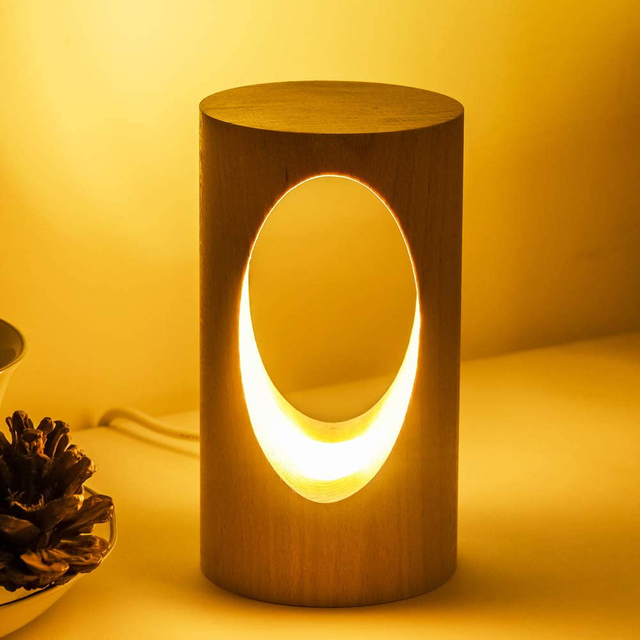 wood desk light