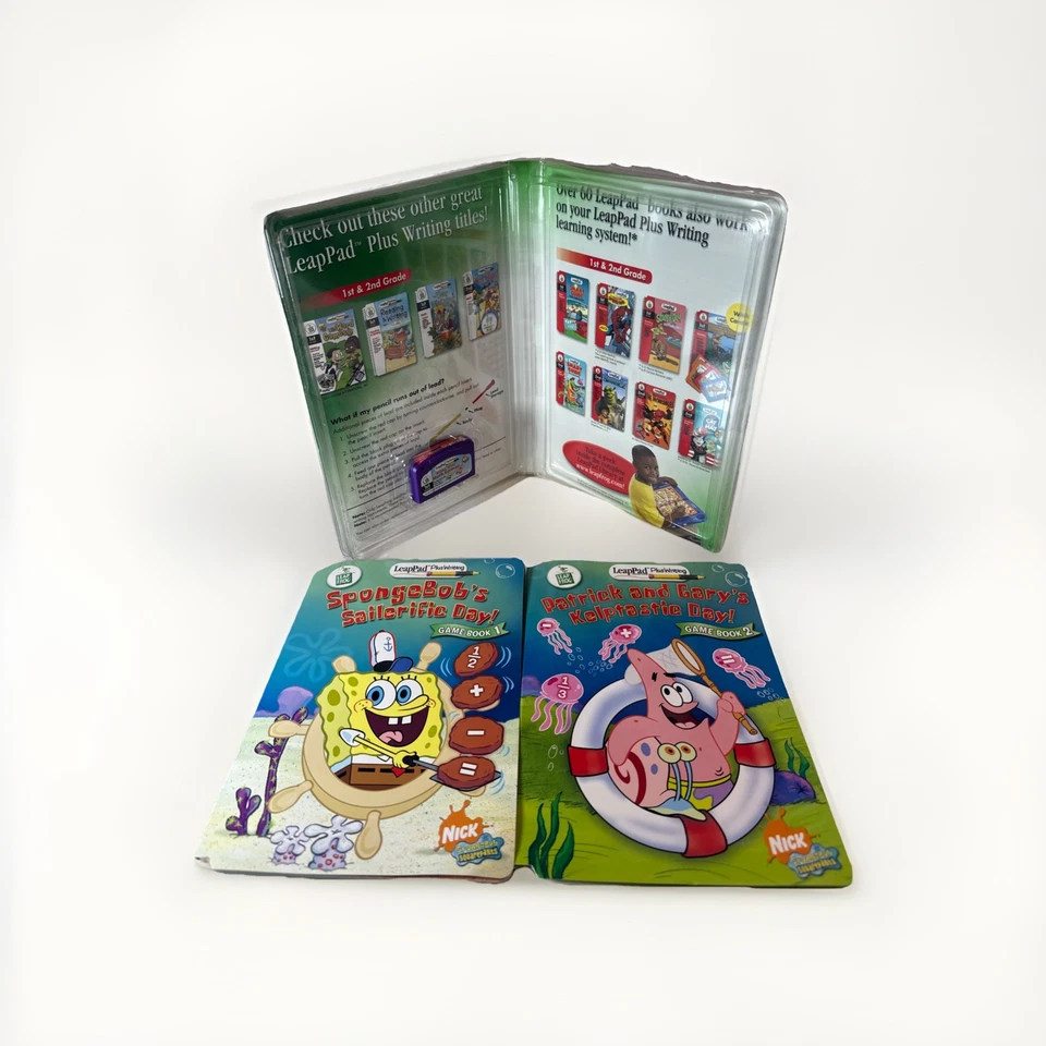 LeapPad Plus Writing SpongeBob Brainy Briny Math Games-2 Books & Cart- 1st Grade - Image 2 of 4