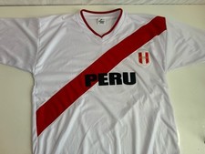 Vintage Ruiz Sports Peru National Team Soccer Football Jersey Size Large White