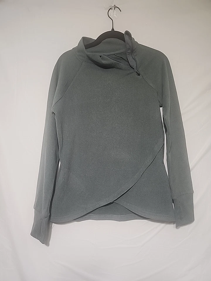 Suéter envolvente sintético manga larga asimétrico verde talla XS Kyodan Outdoor para mujer Foto 3 de 4