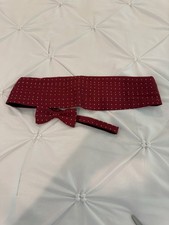 Vintage AKCO London 100 Silk Cummerbund  Matching Pre-Tied Bow Tie Set