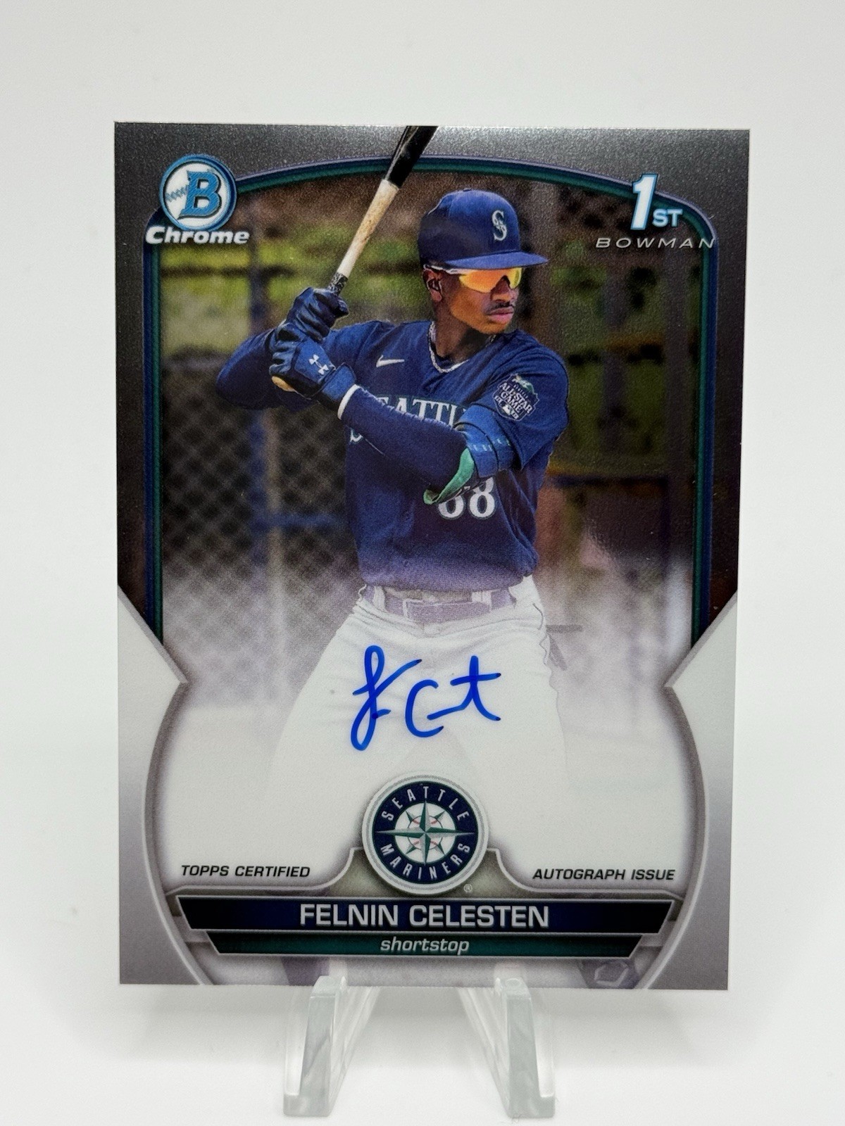 2023 Bowman Chrome Felnin Celesten Auto 1st Bowman Mariners