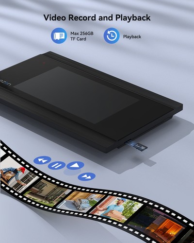 TMEZON WLAN 2 HILOS VIDEOPORTERO TIMBRE 7"" Monitor táctil - Imagen 6 de 9