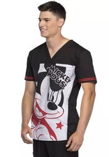 Mickey Mouse Cherokee Scrubs Tooniforms Disney Mens V Neck Top TF707 MKIA Small