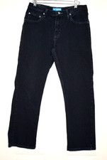 Lee Premium Select Straight Stretch Jeans Waist Straps BOYS 16 Husky Black VGC 