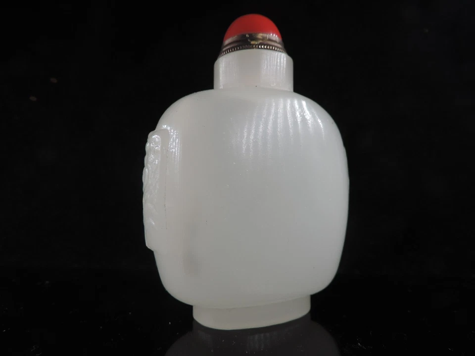 Botella de tabaco de vidrio Pekín blanca china hecha a mano rara Eximious Foto 3 de 4