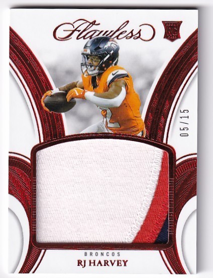 2025 Flawless RJ HARVEY Rookie Patches Ruby 5/15 - Broncos