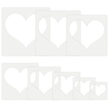 Large Heart Stencil 8 Pcs Valentine&rsquo;s Day Stencils Reusable White