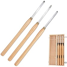 Woodturning Carbide Lathe Tools, 23.7" Pro Size Wood Turning Tool Set of 3 Ro...