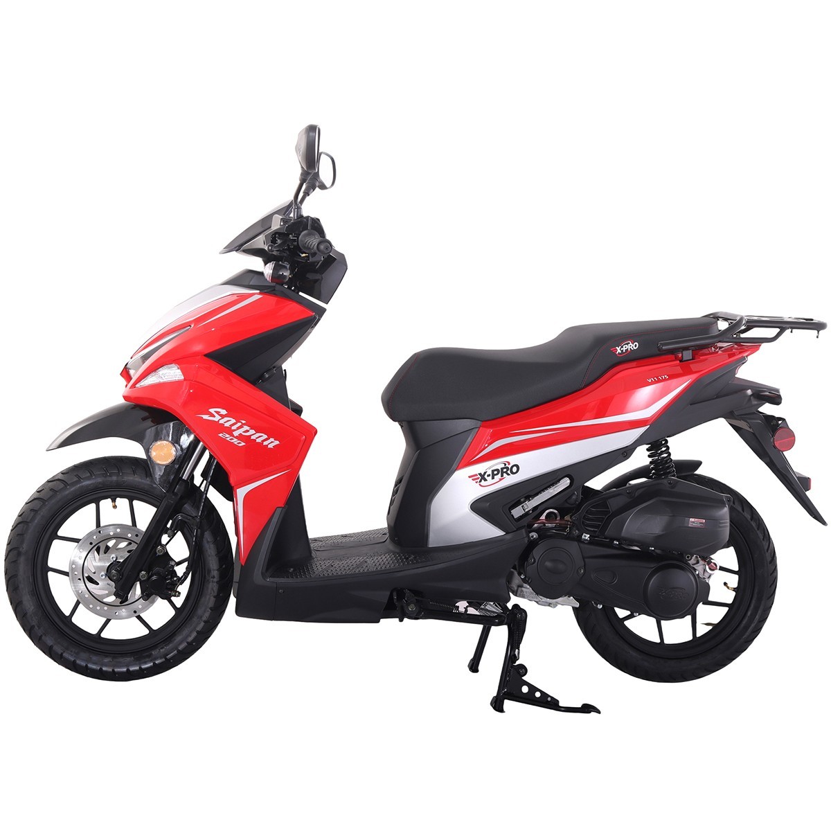 X-PRO Saipan 200 EFI Moped Gas Scooter with 14" Wheels LED Lights Electric Start