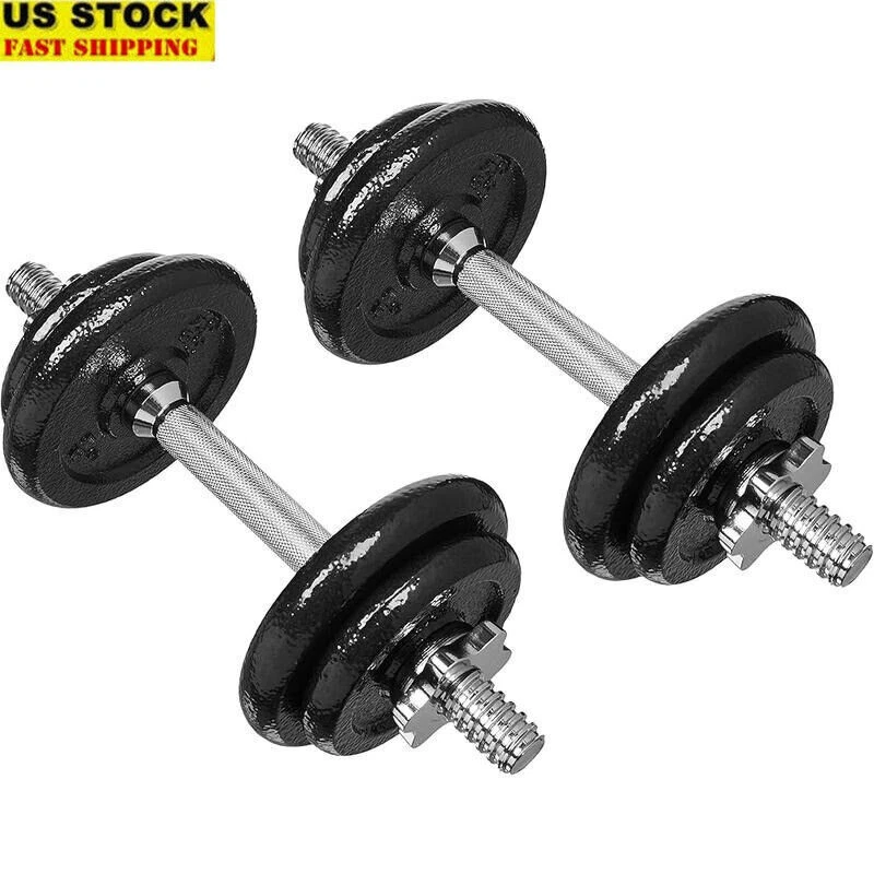 Adjustable Dumbbell Weights Set 38lbs Compact Dumbbell Home Gym Workout Black
