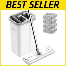 Hands-Free Flat Mop and Bucket Set