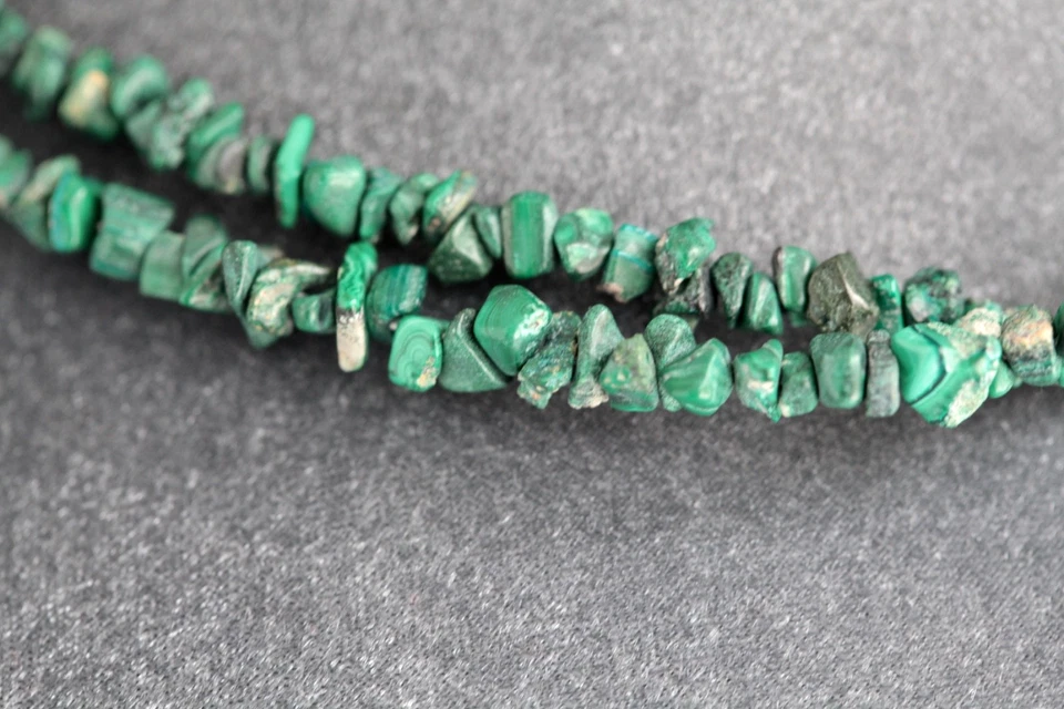МАЛАХИТ ДЛИННАЯ ЛИНИЯ ОЖЕРЕЛЬЕ 36» ~ 925 ПРОБЫ ЗАСТЕЖКА - Изображение 3 из 3