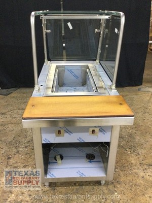 Duke TCM-24SS-LAR M 24  Cold Well Prep Table with Sneeze Guard