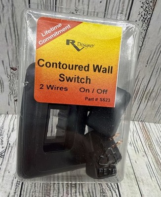 RV Designer S523 Double SPST On/Off Black Lighting Switch