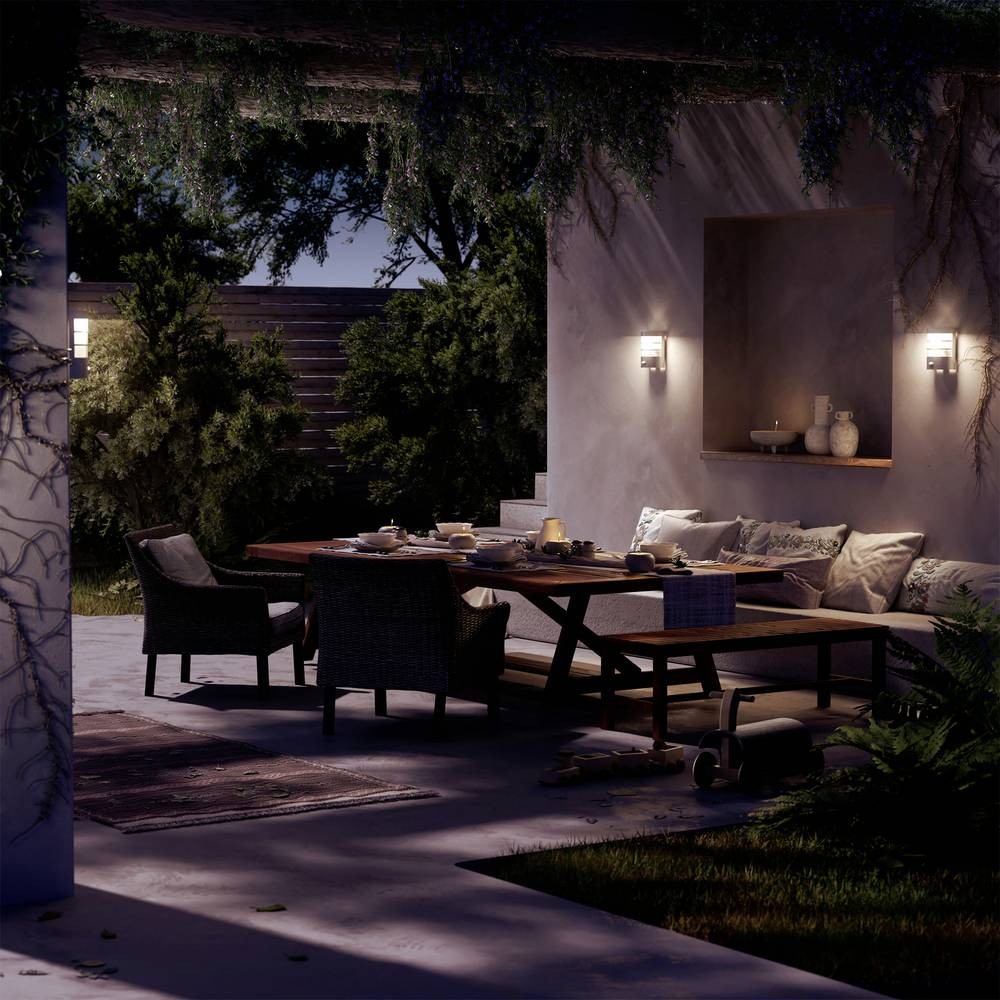 Applique extérieure E27 Philips Calgary anthracite pour éclairage de jardin