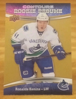 2015-16 Upper Deck Contours Rookie Resume Gold Rainbow/99 Ronalds Kenins Vancouv