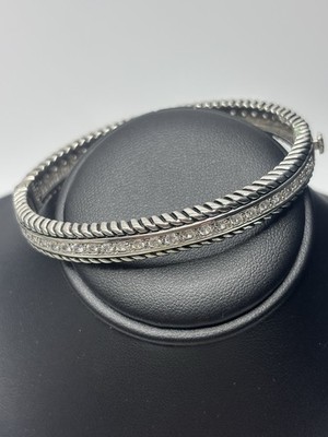 Joseph Esposito Armreif Armband Sterlingsilber CZ aufklappbar 7'' sicherer Verschluss 925